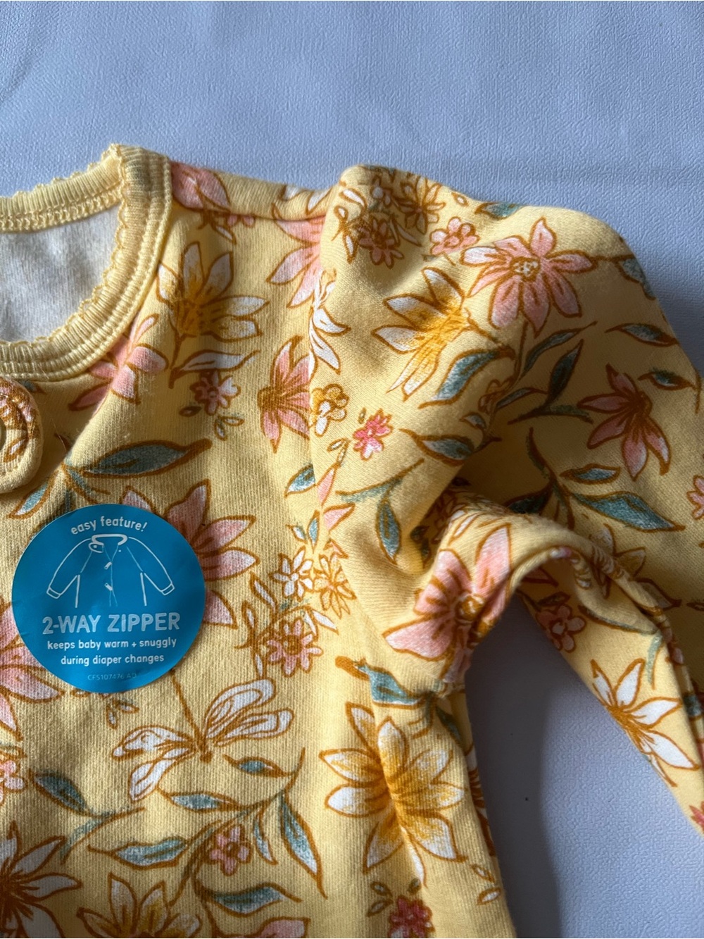 Carter's Yellow Floral Footed Pajamas